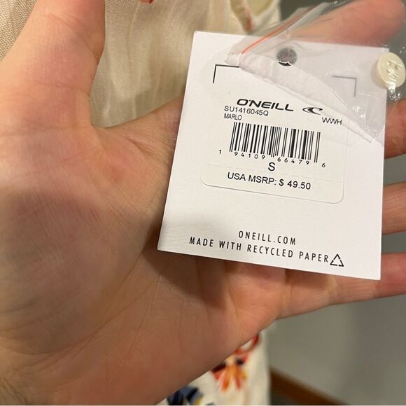 O'Neill Marlo Cream Floral Print NWT Wrap Dress - Picture 7 of 16